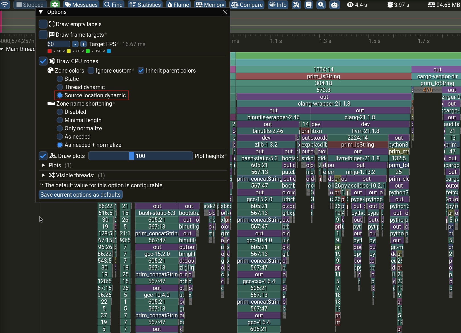 image of a tracy trace of running nix-instantiate against the lix projects default.nix